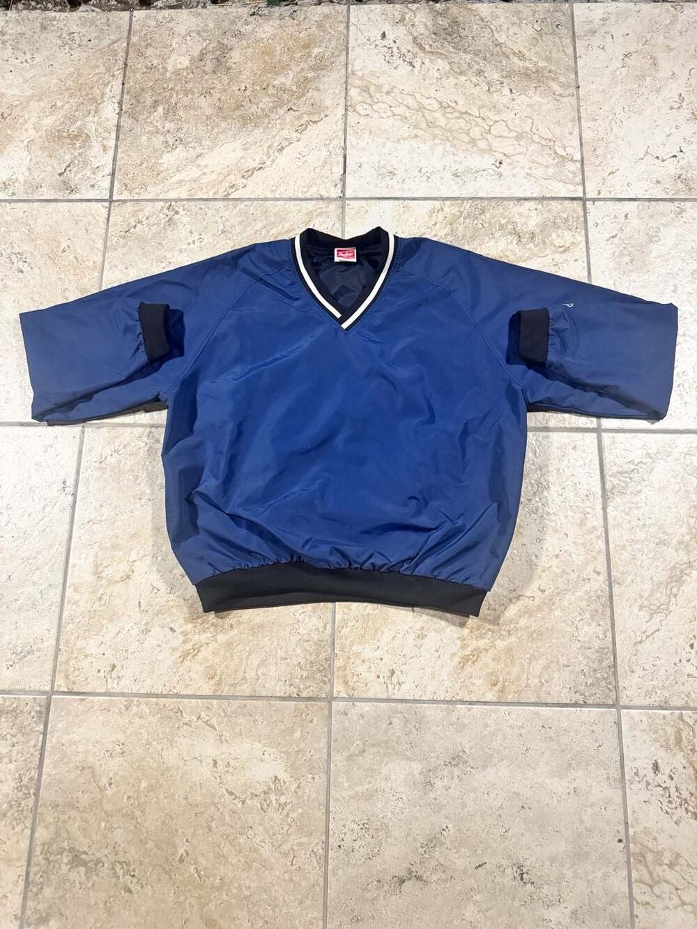 Rawlings Vintage Nylon V-Neck Pullover Windbreaker Jacket